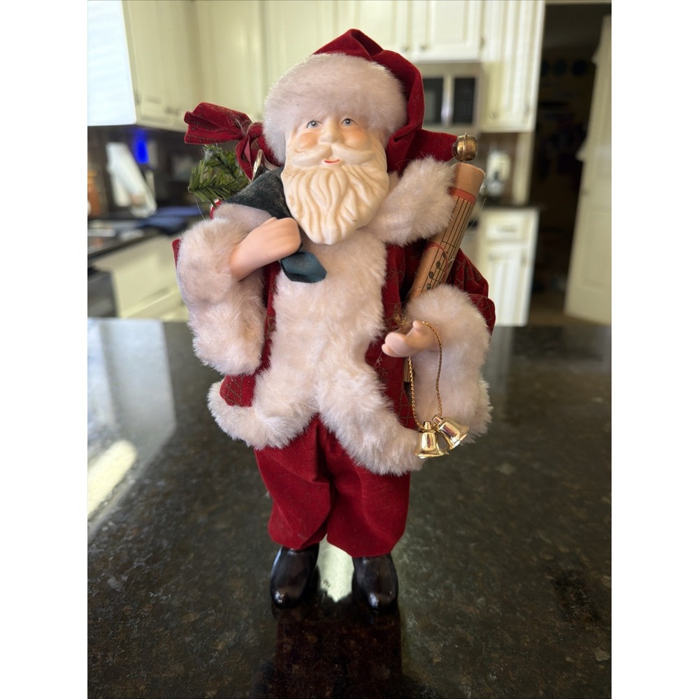 Vintage Porcelain Santa Figurine Old World Santa Clause Decor Old Money Christma